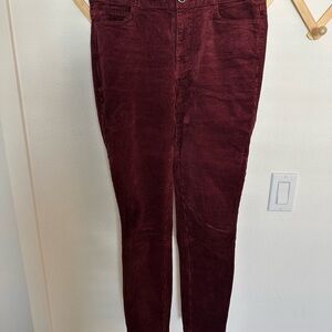 PAIGE Deep Red Corduroy Pants